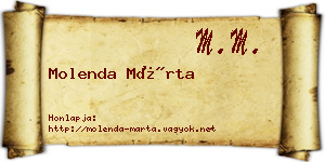 Molenda Márta névjegykártya